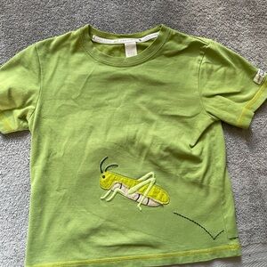 Boys/Girls Janie and Jack 100% Cotton Green Grasshopper T-Shirt Size 4T